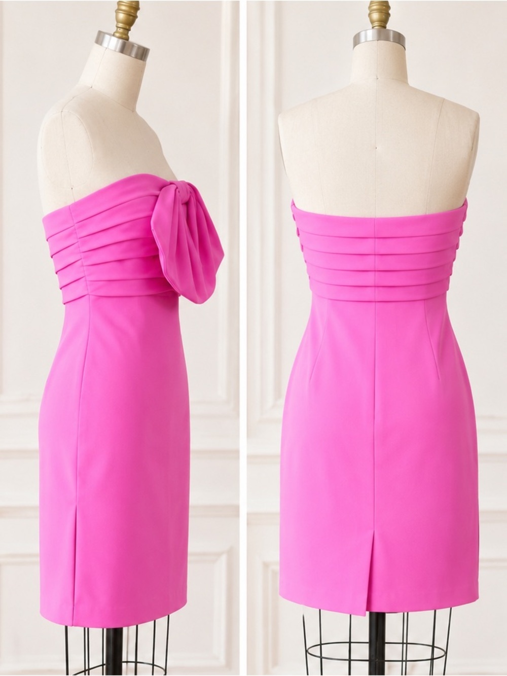 NWT Kate Spade Claudia Bow Dress Magenta Strapless Size 2 - Picture 5 of 10